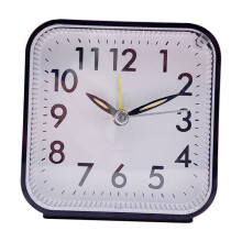 Silent Small Analog Alarm Clock Battery Operated Black for Travel & Bedroom
