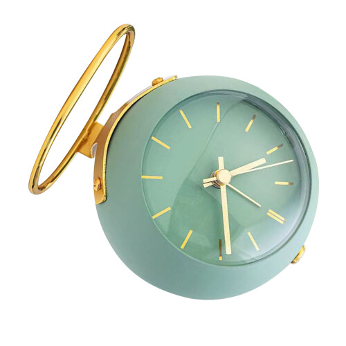 Mini Green Metal Desktop Alarm Clock, Simple Dormitory Gift