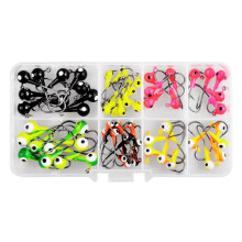 50 Pezzi di Amo A Manovella con Testa Jig, Amo A Forma di Martello Colorato, Esche da Pesca con Testa Jig e Teste Jig per Crappie