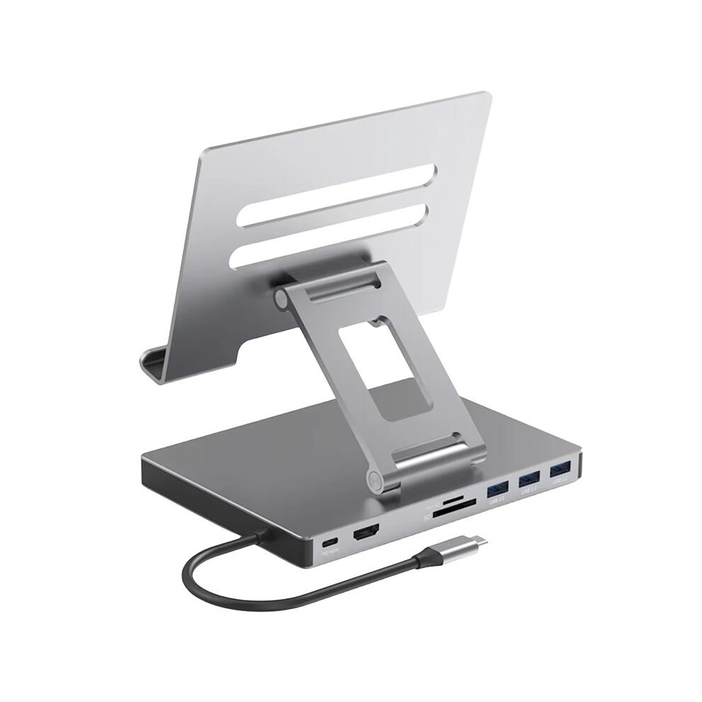 Docking Station Laptop Stand Aluminum Alloy Multi Port Hub Pd Usb3.0 Stand Tf Slot Gigabit Ethernet Docking Station,B 4711076866211