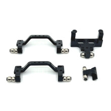 RC Car Upgrade Front & Rear Rod Servo Fixed Kit for WPL 1/16 C64 RC Car Upgrade Parts Black