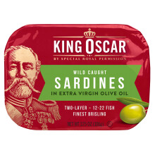King Oscar, Vildfang, Sardiner I Extra Virgin Olivenolie, To Lag 12-22 Fisk, 3,75 oz (106 g)