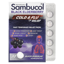 Sambucol, Svarta Äppelträd, Kall & Flu Läkemedel, 30 Tabletter