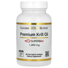 California Gold Nutrition, Premium Krill Olja med Superba2‚Ñ, 1 000 mg, 60 Softgels