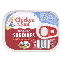Chicken of the Sea, Viltfångad Sardel, Medelhavsstil, 3.75 oz (106 g)