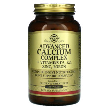 Solgar, Completo di Calcio Avanzato + Vitamine D3, K2, Zinco, Boron, 120 Compressa