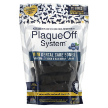 ProDen, PlaqueOff System, Mini tandpleje knogler, For små & Toy Rase Hunde, Vegetable Fusion & Blåbær, 20 knogler, 12 oz (340 g)