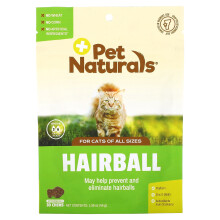 Pet Naturals, Hårball, For Katte, Alle Størrelser, 30 Chews, 1,59 oz (45 g)