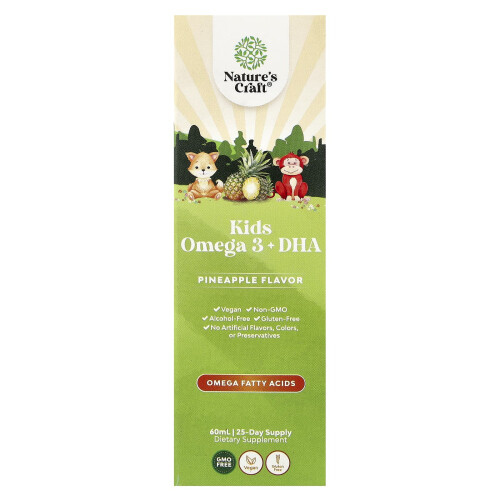 Nature's Craft, Kids Ωμέγα 3 + DHA, Πορτοκάλι, 2 fl oz (60 ml)