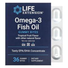 Life Extension, Omega-3 Fischöl Gummibites, tropische Frucht