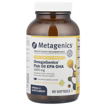 Metagenics, OmegaGenics Fiskolja EPA-DHA, Naturlig citron, 1 000 mg, 60 mjukgels