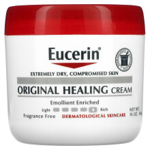 Eucerin, Oryginalna Krem Hełująca, Bardzo Sucha, Skóra Zraniona, Bez Zapachu, 16 oz (454 g)