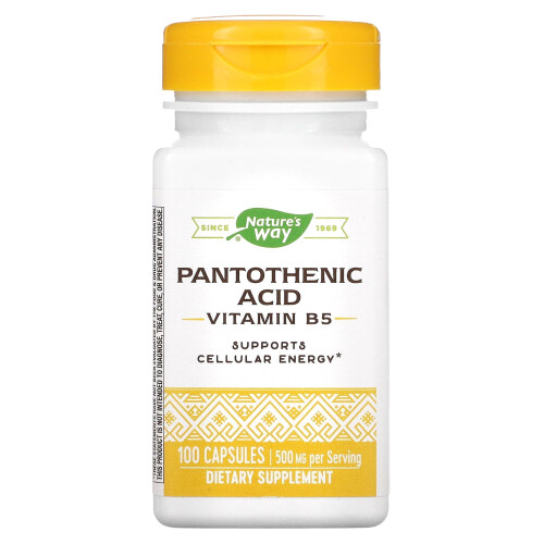 Nature's Way, Pantoteenihappo, Vitamiini B5, 100 kapselia
