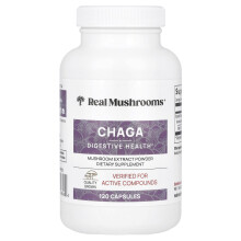 Real Mushrooms, Chaga, Mushroom Extract Powder, 120 Capsule