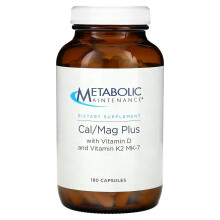 Metabolic Maintenance, Cal/Mag Plus s Vitaminom D a Vitaminom K2 MK-7, 180 Kapišiek