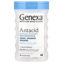 Genexa, Antacid, Maximum Strength, Organic Berry & Vanilla , 72 Chewable Tablets