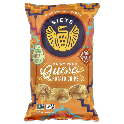 Siete, Potatis Chips, Queso, 5.5 oz (156 g)