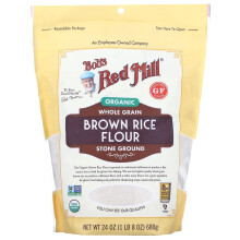 Bob's Red Mill, Eko- Ruskea Riisjauho, Kokojyvä, 24 oz (680 g)