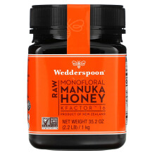 Wedderspoon, Raw Monofloral Manuka Honey, KFactor 16, 2,2 libra (1 kg)