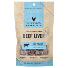 Vital Essentials, Frysede-Tørrede Rå Hunde Traktater, Beef Liver, 2.1 oz (59.5 g)