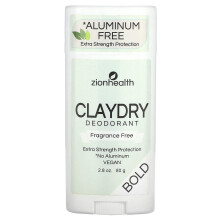 Zion Health, Deodorantul Claydry, Bold, Fără Parfum, 2,8 oz (80 g)