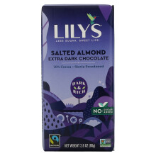 Lily's Sweets, Ciastka z czekolady ekstra ciemnej, Orzechówki z solą, 70% kakao, 2,8 oz (80 g)