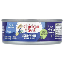 Chicken of the Sea, Fastkallad Vit Ren Tuna, Låg Natriumhalt, 4 oz (113 g)