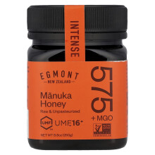 Egmont Honey, Manuka Honung, Rå & Ompastörd, UMF 16+, MGO 575+, 8,8 oz (250 g)