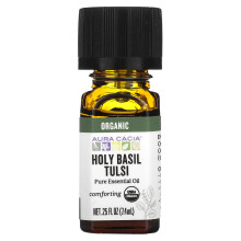 Aura Cacia, Czysty Olej Eteryczny, Organiczny Święty Basyl Tulsi, 0,25 fl oz (7,4 ml)