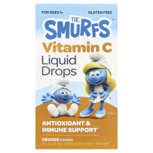 The Smurfs, Vitamin C Liquid Drops, Ikä 1+, Orange, 2 fl oz (60 ml)