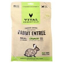 Vital Essentials, Gefriertrocknetes Rohprotein, Knusprige Mini-Nibs, Für Katzen, Kaninchen-Gericht, 12 oz (340.2 g)