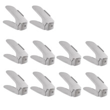 10PCS Double Layer Space Saving Shoe Rack Storage Holder, Non-Slip Shoes Organiser Storage Idea,Grey