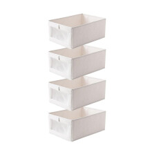 4 Pack Closet Organizers and Storage,Foldable Closet Organizer Bins with Clear Window for Organizing Clothing, Jeans