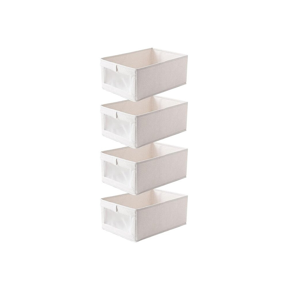 Tauoh 4 Pack Closet Organizers And Storage,Foldable Closet Organizer Bins With Clear Window For Organizing Clothing, Jeans