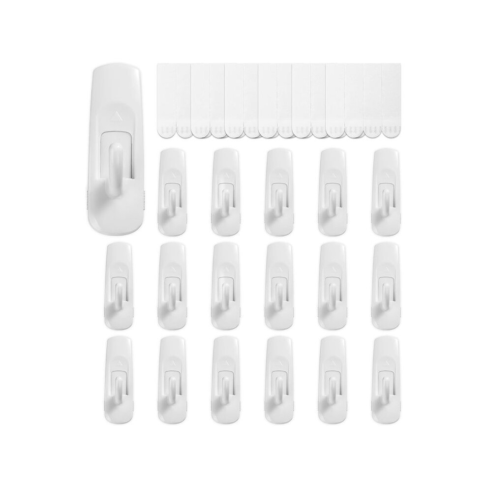 18 Hooks+24 Strips, Medium Utility Hooks, Organize Damage-Free Hanging Hooks Heavy Duty With Adhesive Strips 6032598211197
