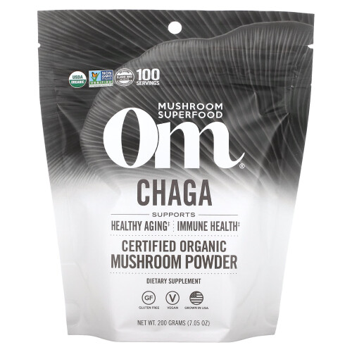 Om Mushrooms, Πιστοποιημένη Οργανική Μύκητας Πώλης, Chaga, 7,05 oz ( 200 g)