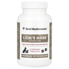 Real Mushrooms, Løves Man, For Hunde og Katte, 120 Kapsler, 2.12 oz (60 g)