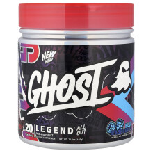 Ghost, Legend All Out Pre-Workout, Modrá Raspberry, 15,5 oz (440 g)