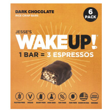 Jesse's WAKEUP!, Rice Crisp Bars, Donkere Chocolade, 6 Verpakking, 1,13 oz (32 g)