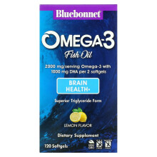 Bluebonnet Nutrition, Omega-3 Fish Oil, Lemon, 120 Softgels