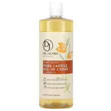 Dr. Jacobs Naturals, Plant-Based Pure Castile All-In-1 Zeep, Amandelolie, 32 oz (946 ml)
