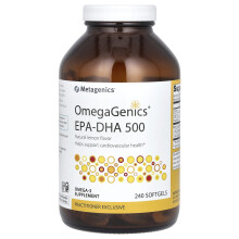 Metagenics, OmegaGenics, EPA-DHA 500, Naturlig Citron, 240 Bløde Gelatins