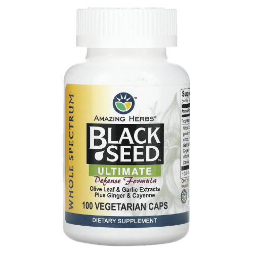 Amazing Herbs, Sort Sæd, Ultimate Defense Formula, 100 Vegetariske Caps