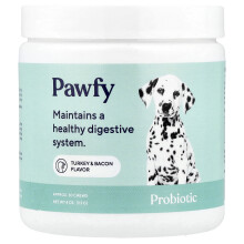 Pawfy, Probiotik, For Hunde, 6 Måneder+, Tyrker & Bacon, 30 Chews, 4 oz (113 g)