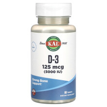 KAL, D-3 , 125 mcg (5 000 IU), 60 Tabletter