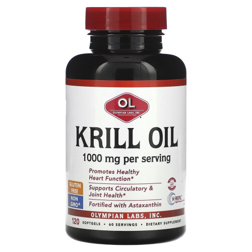 Olympian Labs, Κριλλ Oil, 1.000 mg, 120 Σκληρά Γελοίδια (500 mg ανά Σκληρό Γελοίδιο)