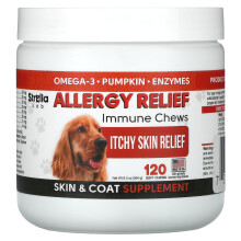 StrellaLab, Allergi Løsning, Immun Chews, For Hunde , 120 Mellemlåg Chews, 9,3 oz (264 g)
