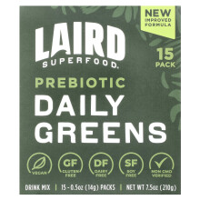 Laird Superfood, Suplemento Diário de Algas Prébióticas, 15 Embalagens, 0,5 oz (14 g) Cada