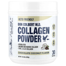 Divine Health, Colagen în Pulbere de Don Colbert M.D., Coconut cu Ciocolată, 22.22 oz (630 g)