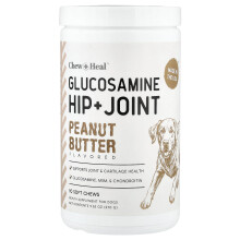 Chew + Heal, Glukosamin-Hüft-+Gelenk, Für Hunde, Erdnussbutter, 90 Weichkonzentrate, 9,52 oz (270 g)